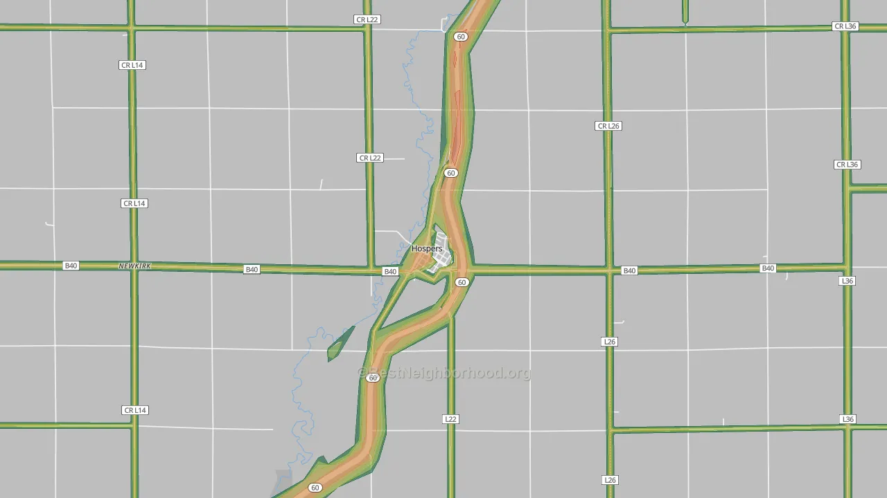 51238, IA Map of Noise Levels in 51238