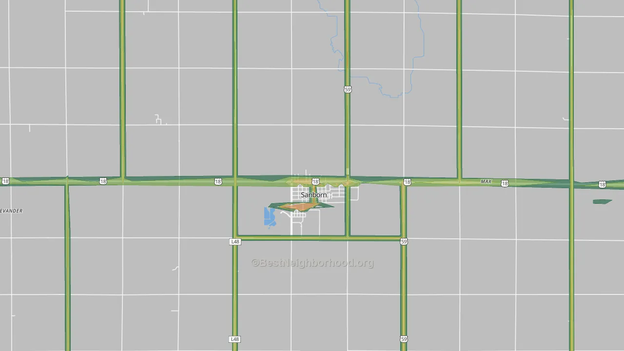 51248, IA Map of Noise Levels in 51248