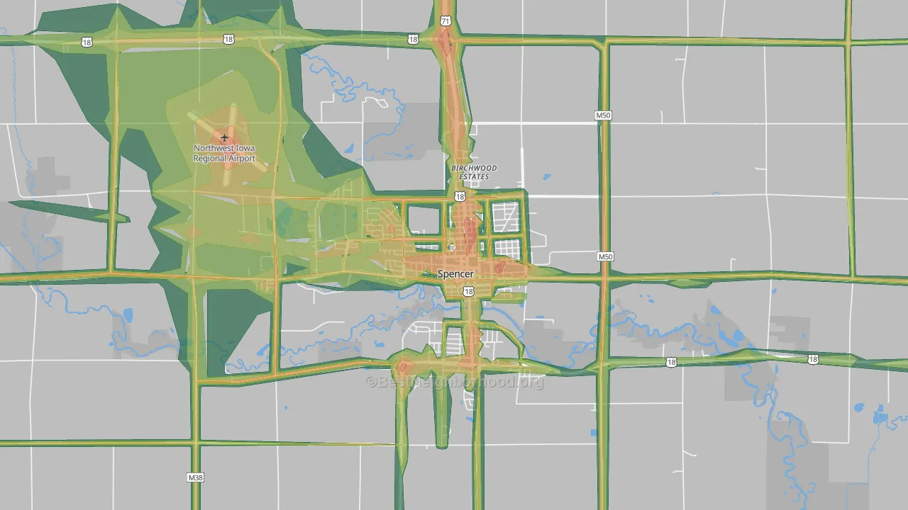51301, IA Map of Noise Levels in 51301