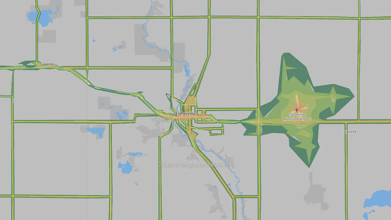 51334, IA Map of Noise Levels in 51334