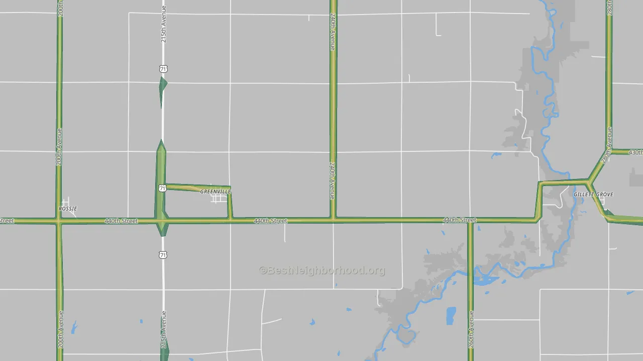 51343, IA Map of Noise Levels in 51343