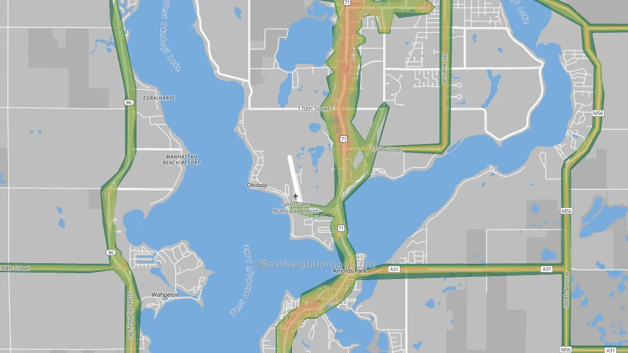51355, IA Map of Noise Levels in 51355