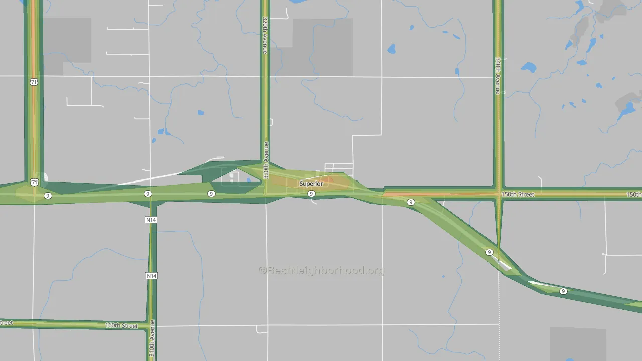 51363, IA Map of Noise Levels in 51363