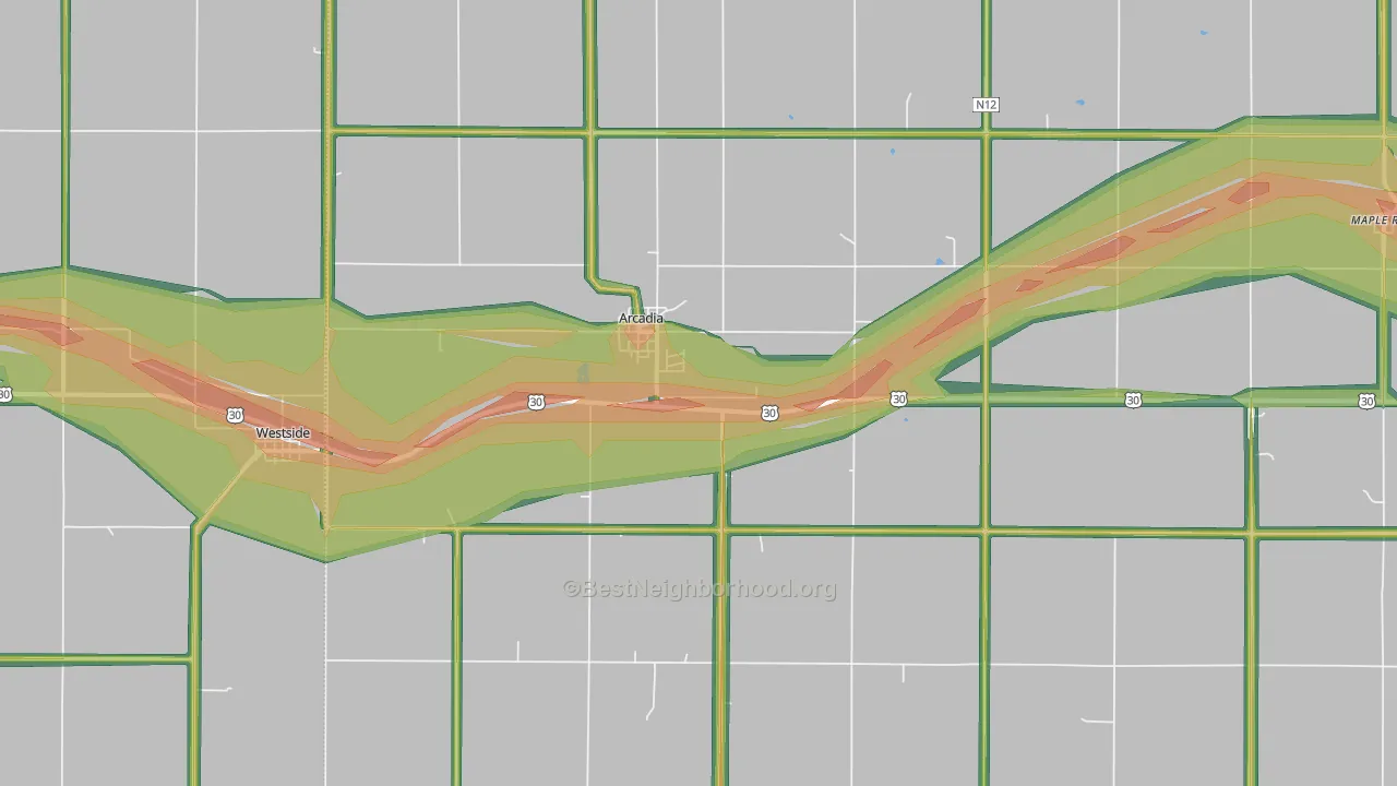 51430, IA Map of Noise Levels in 51430