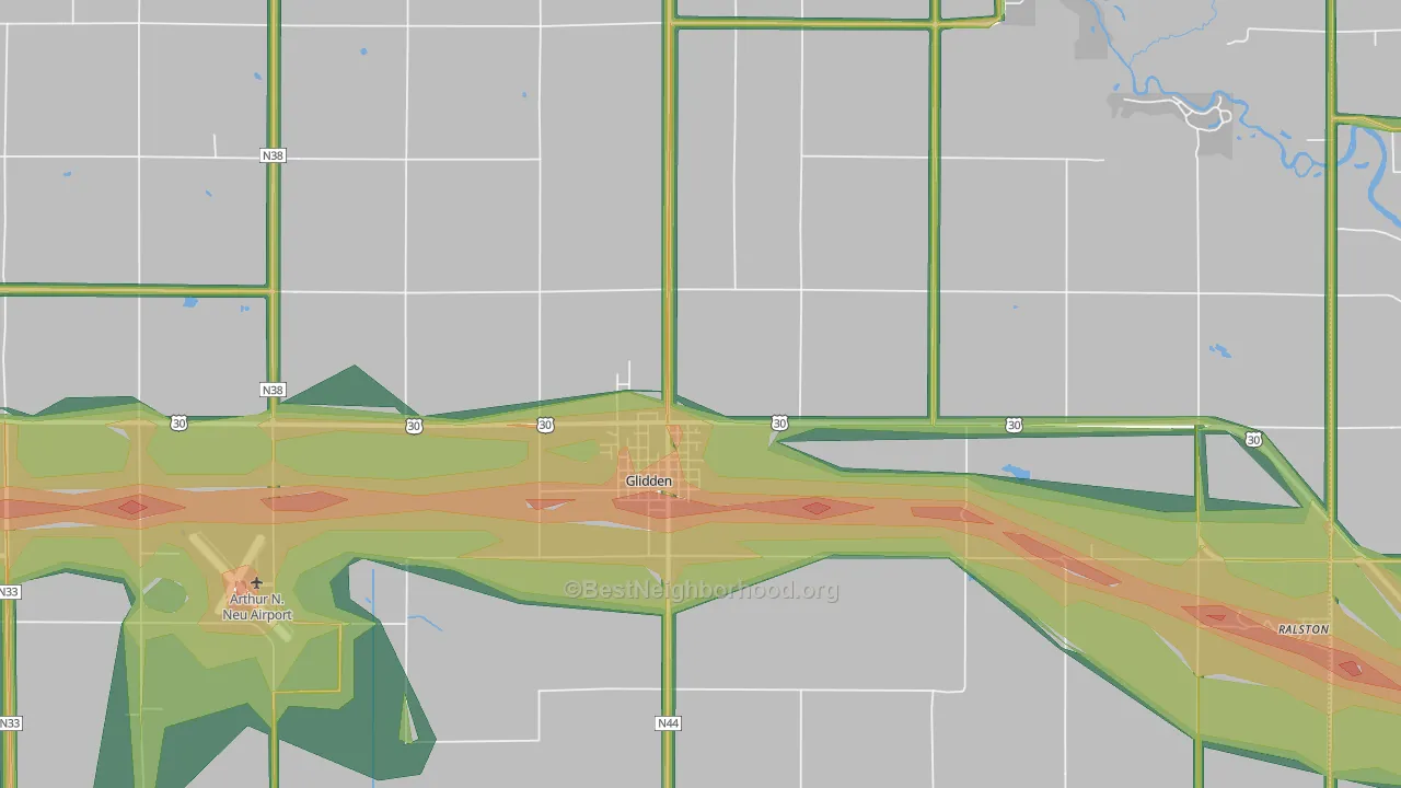 51443, IA Map of Noise Levels in 51443