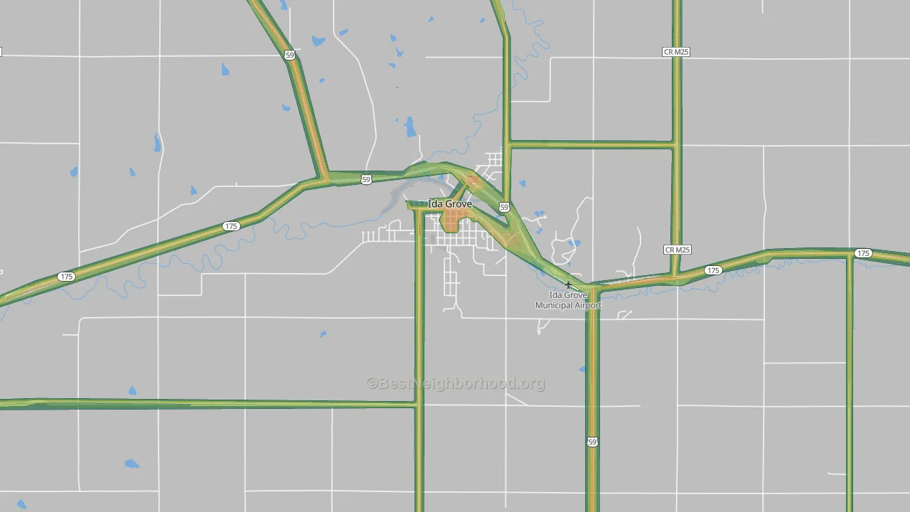 51445, IA Map of Noise Levels in 51445