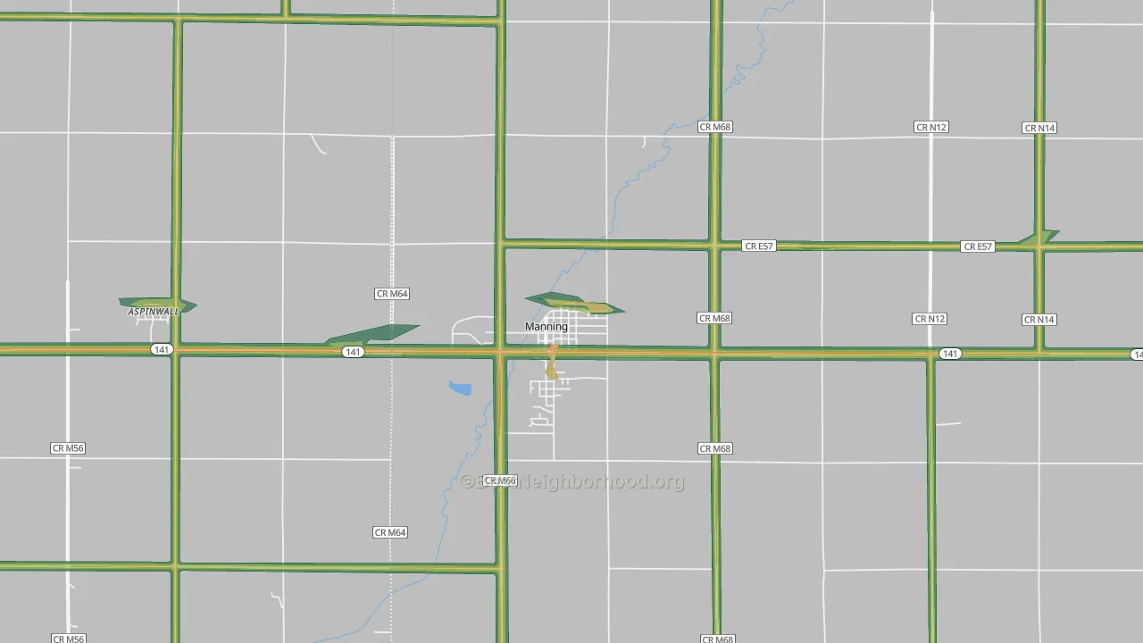 51455, IA Map of Noise Levels in 51455
