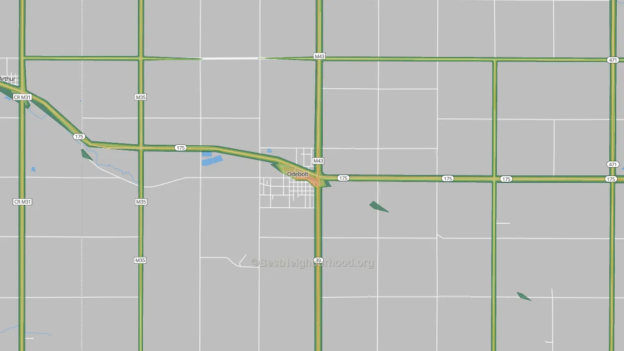 51458, IA Map of Noise Levels in 51458