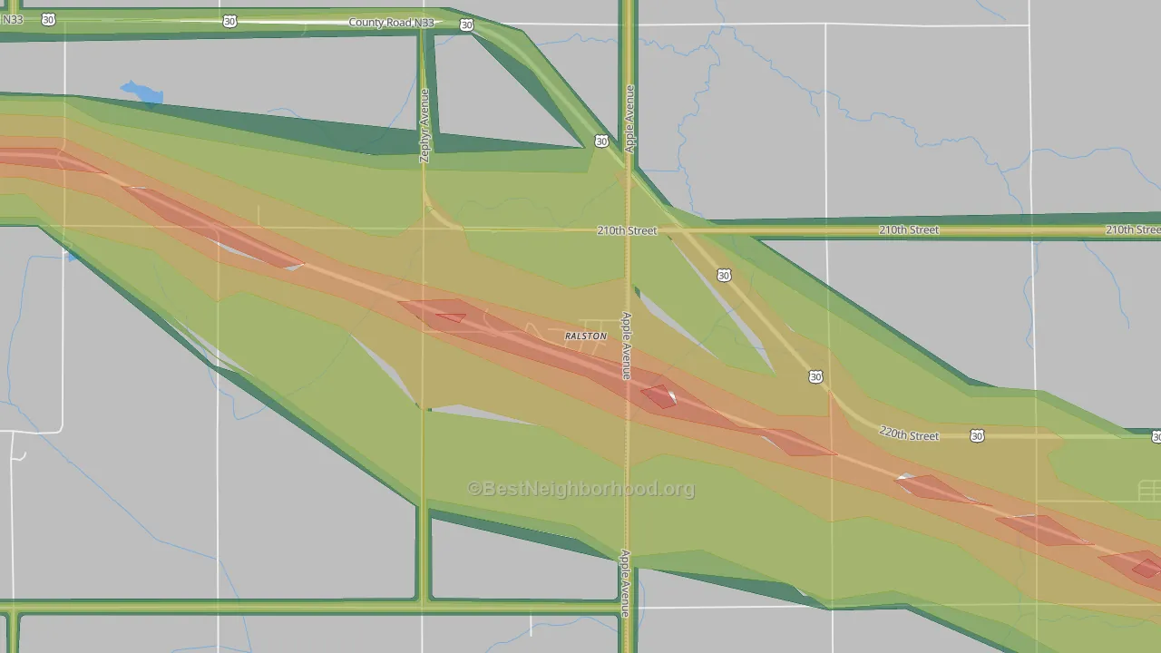 51459, IA Map of Noise Levels in 51459