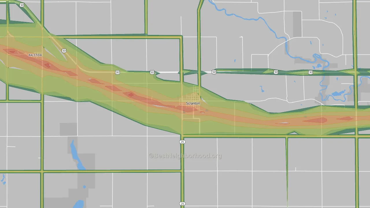 51462, IA Map of Noise Levels in 51462