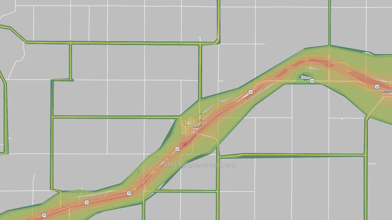 51465, IA Map of Noise Levels in 51465