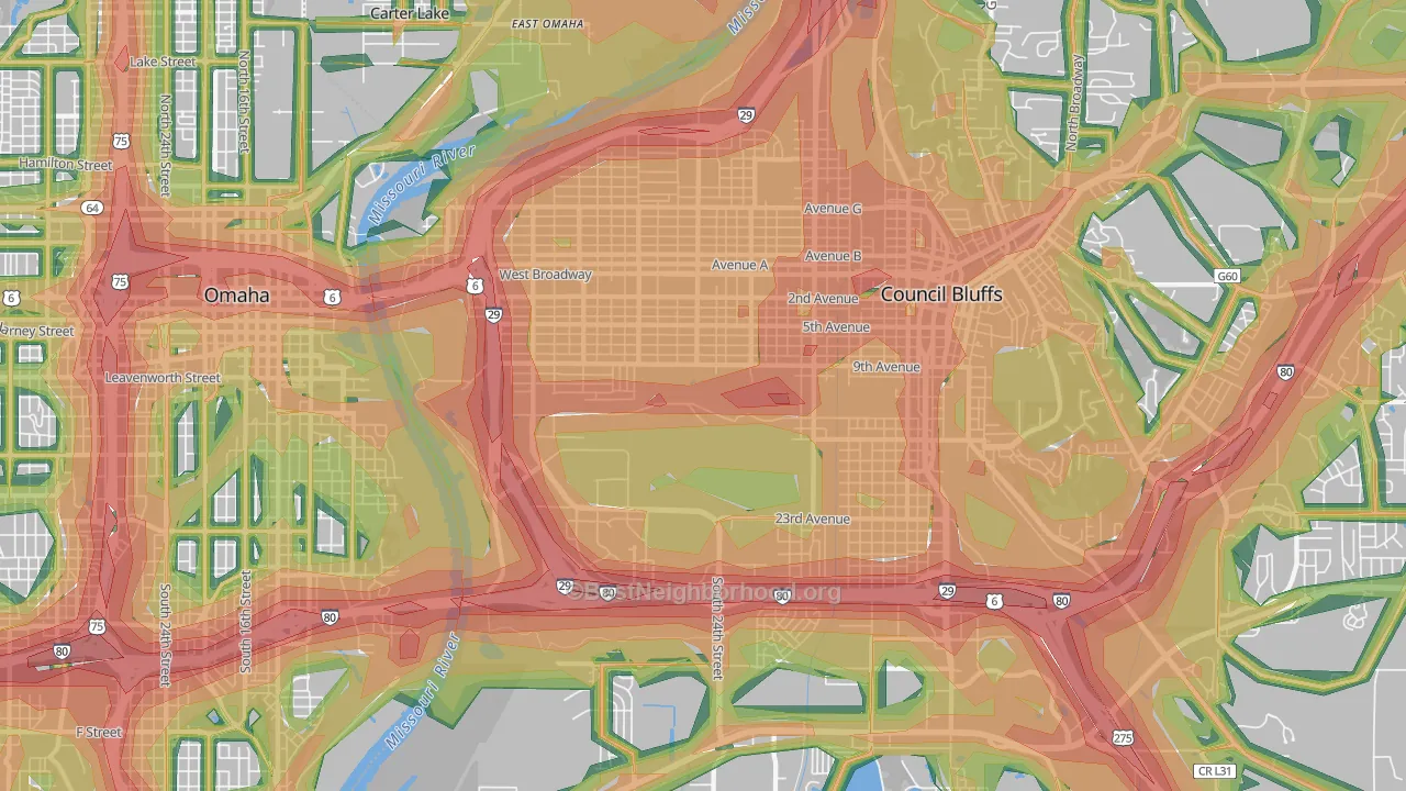 51501, IA Map of Noise Levels in 51501
