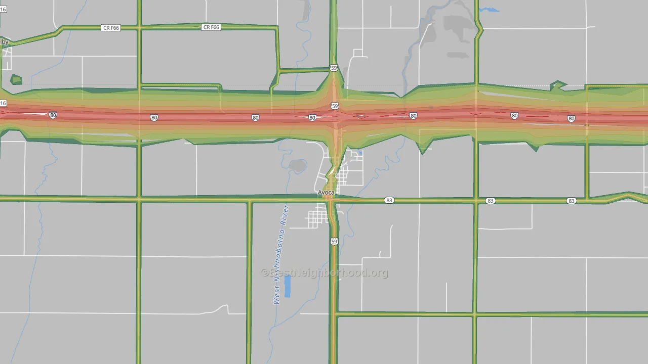 51521, IA Map of Noise Levels in 51521