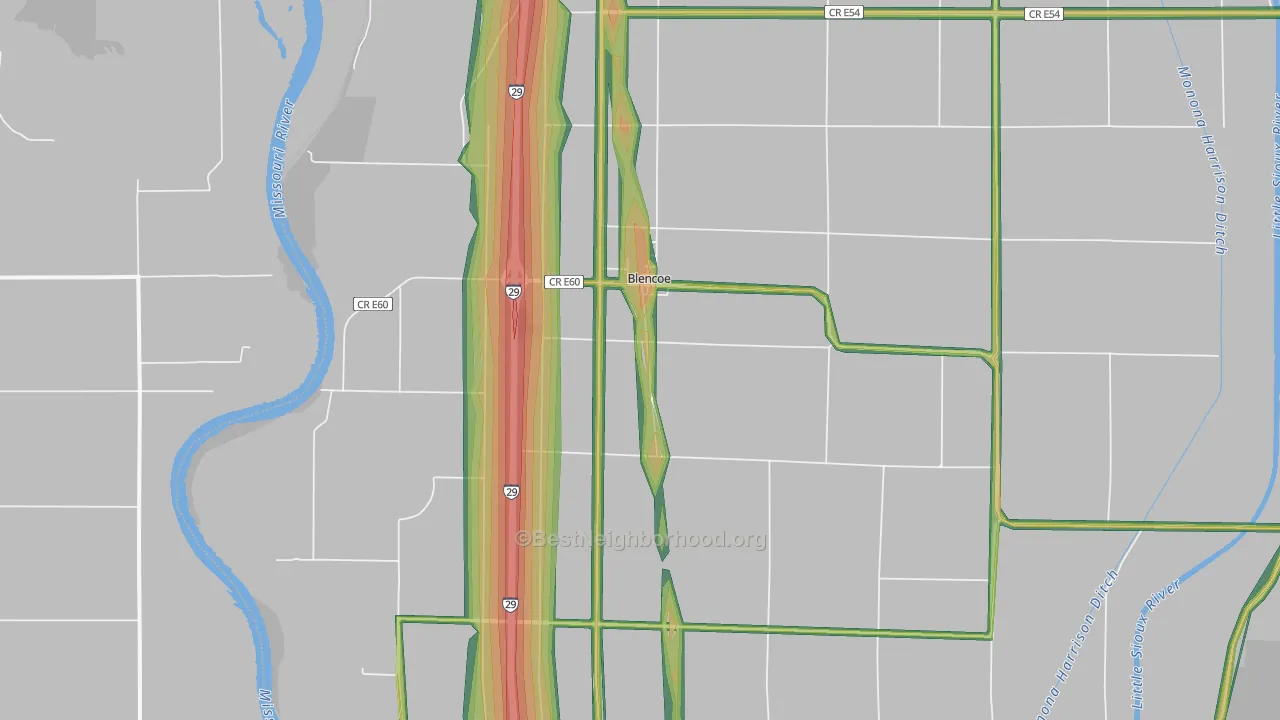 51523, IA Map of Noise Levels in 51523