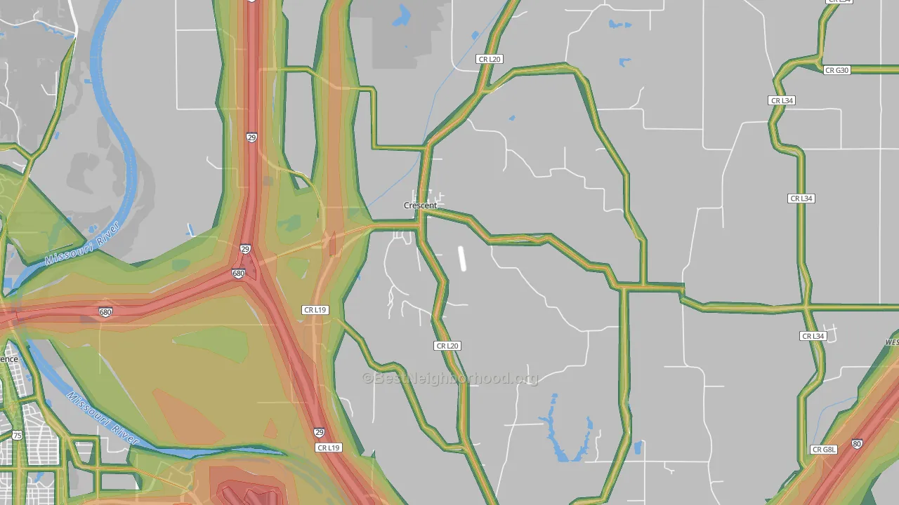 51526, IA Map of Noise Levels in 51526