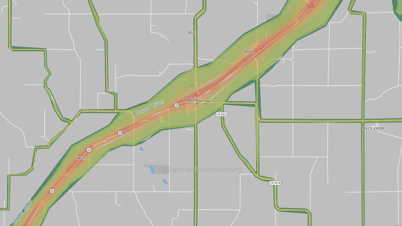 51528, IA Map of Noise Levels in 51528