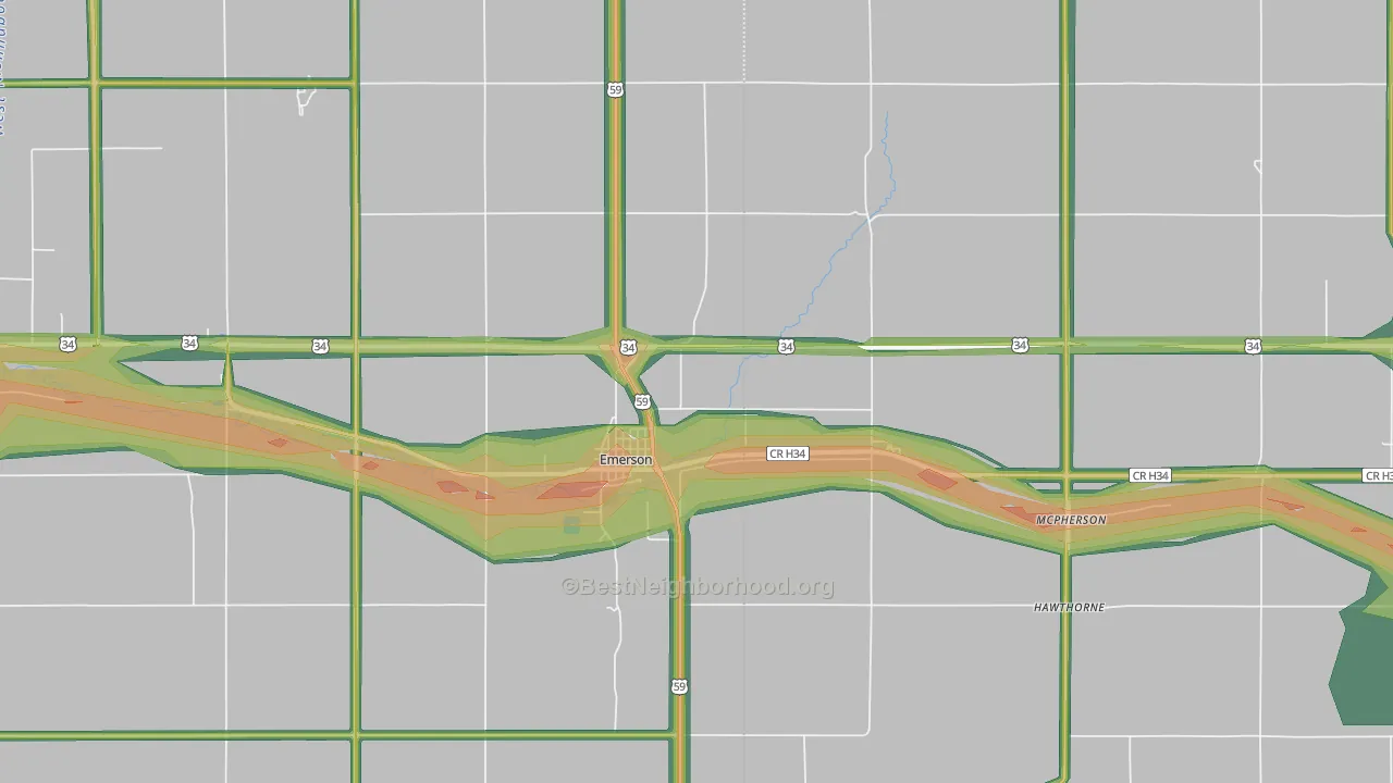 51533, IA Map of Noise Levels in 51533