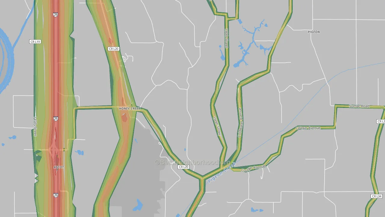 51542, IA Map of Noise Levels in 51542