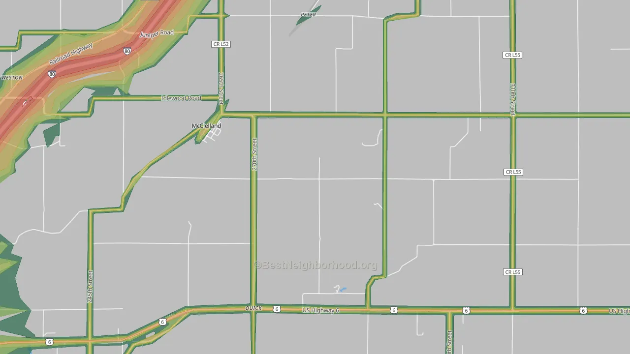 51548, IA Map of Noise Levels in 51548
