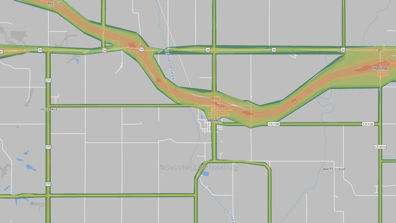 51551, IA Map of Noise Levels in 51551
