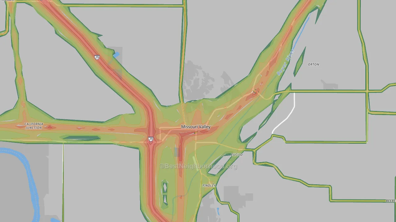 51555, IA Map of Noise Levels in 51555