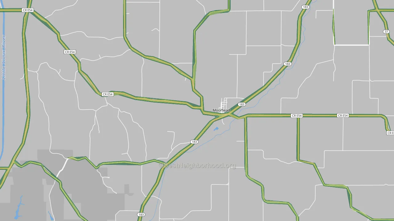 51558, IA Map of Noise Levels in 51558