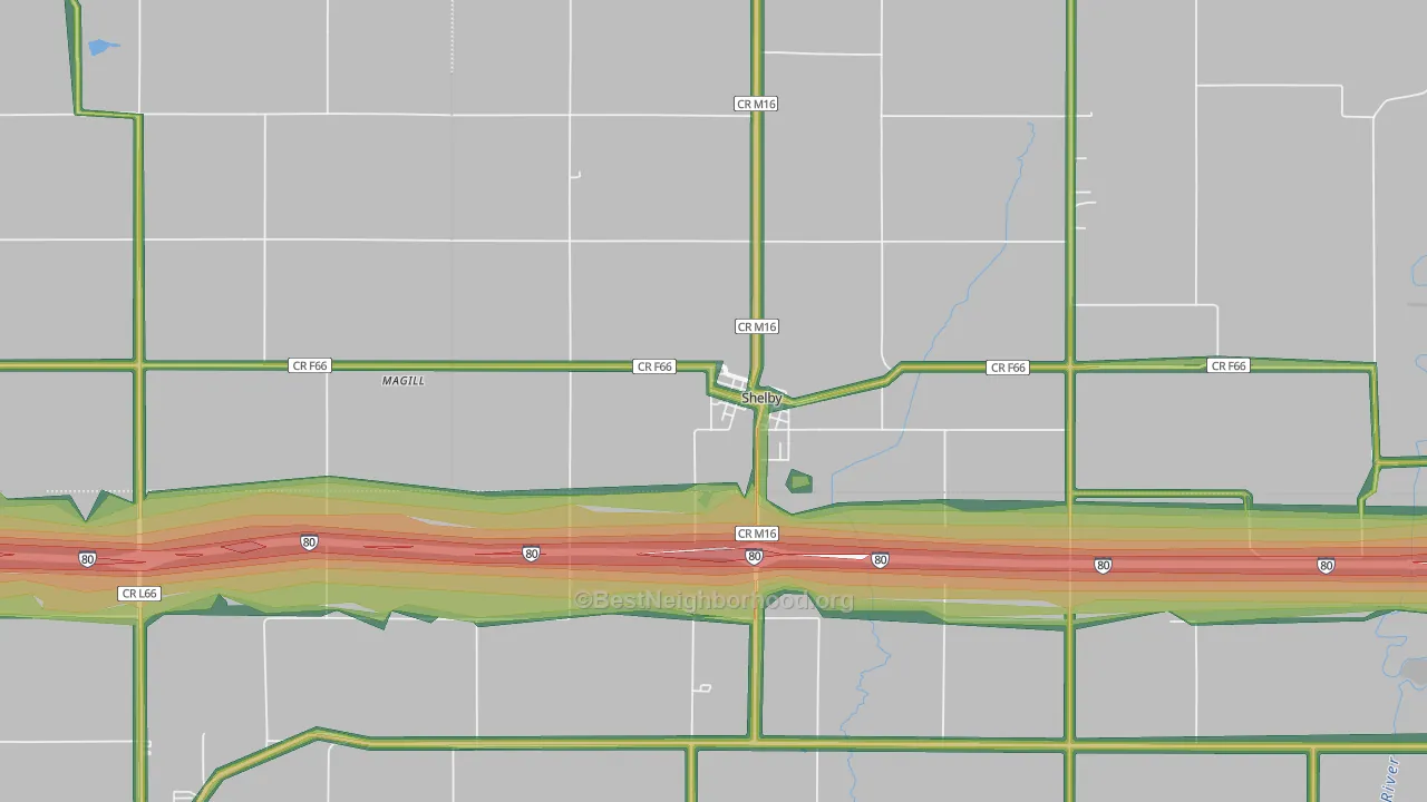 51570, IA Map of Noise Levels in 51570
