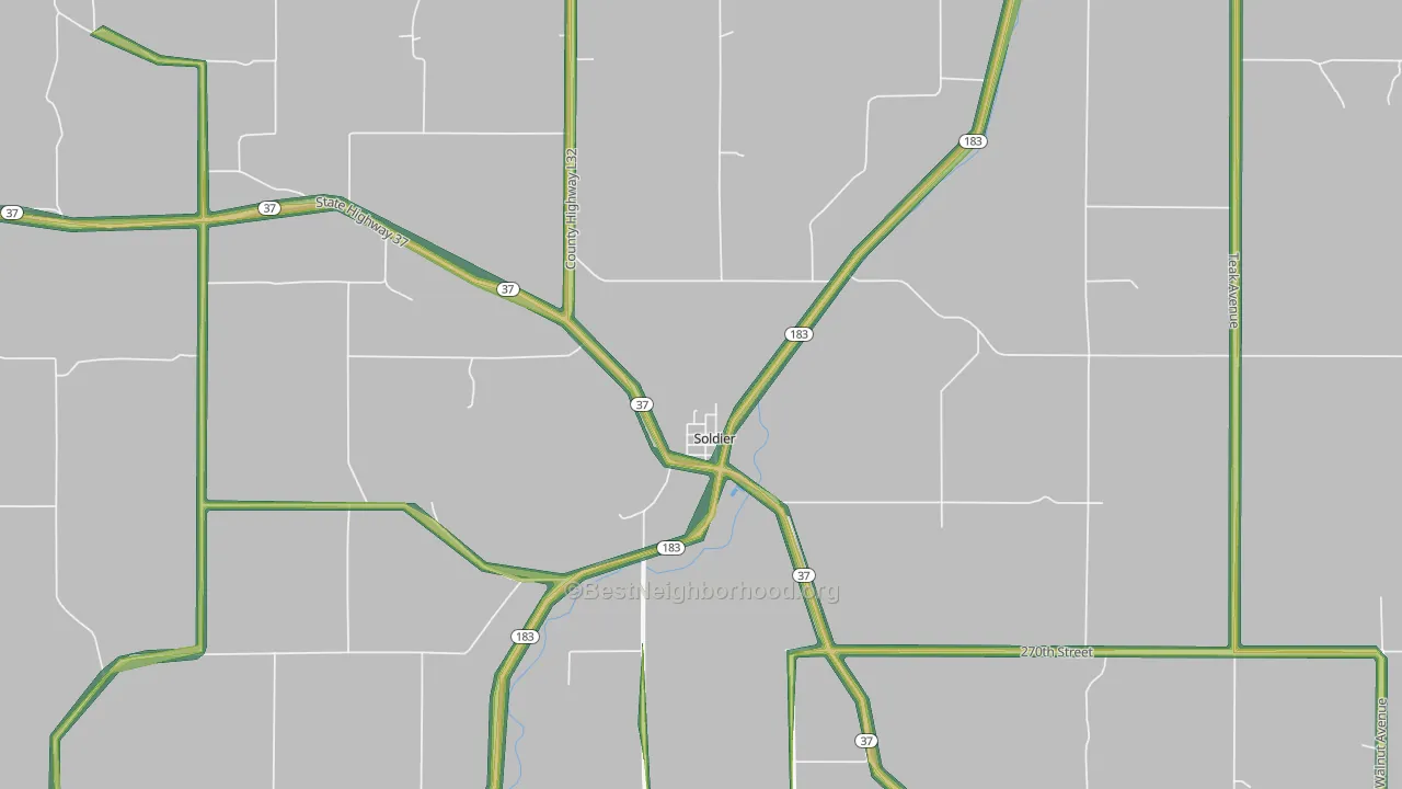 51572, IA Map of Noise Levels in 51572
