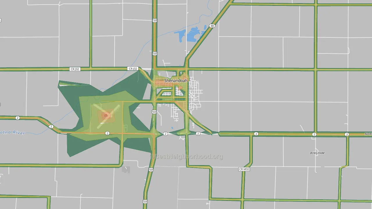 51601, IA Map of Noise Levels in 51601