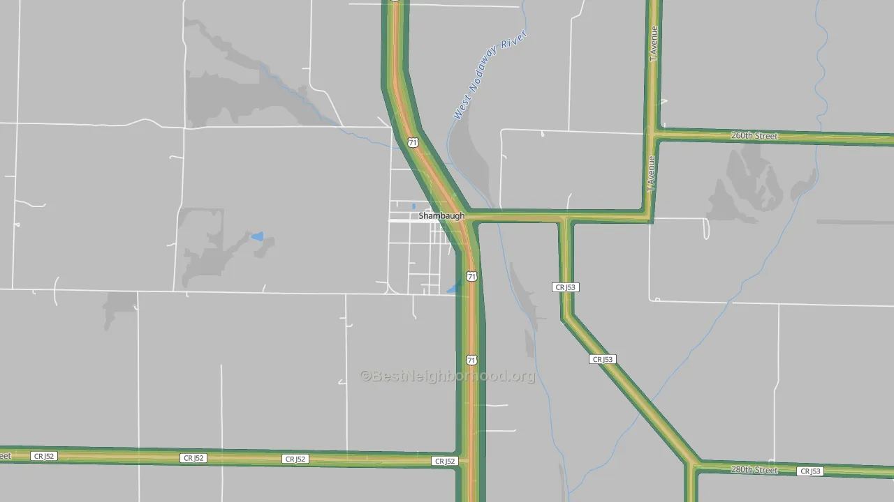 51651, IA Map of Noise Levels in 51651