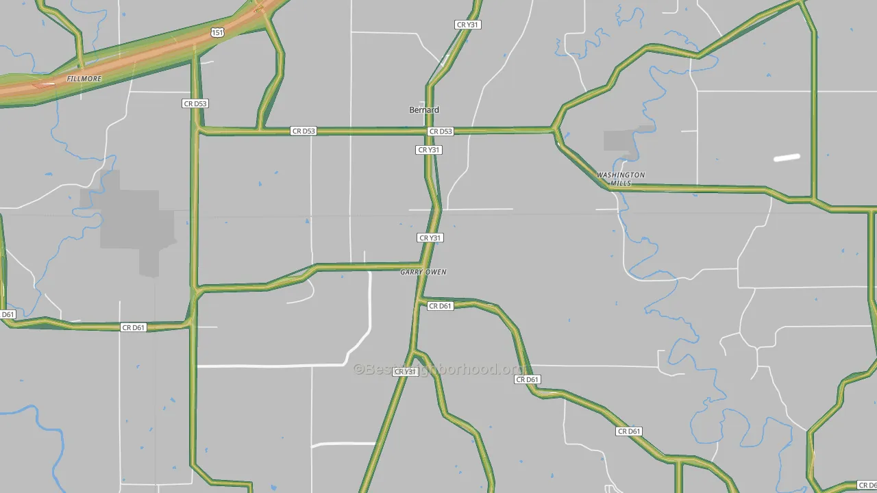 52032, IA Map of Noise Levels in 52032