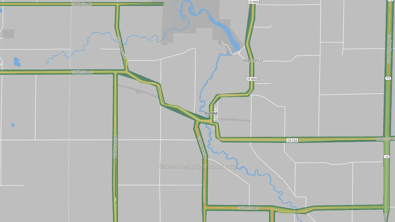 52038, IA Map of Noise Levels in 52038