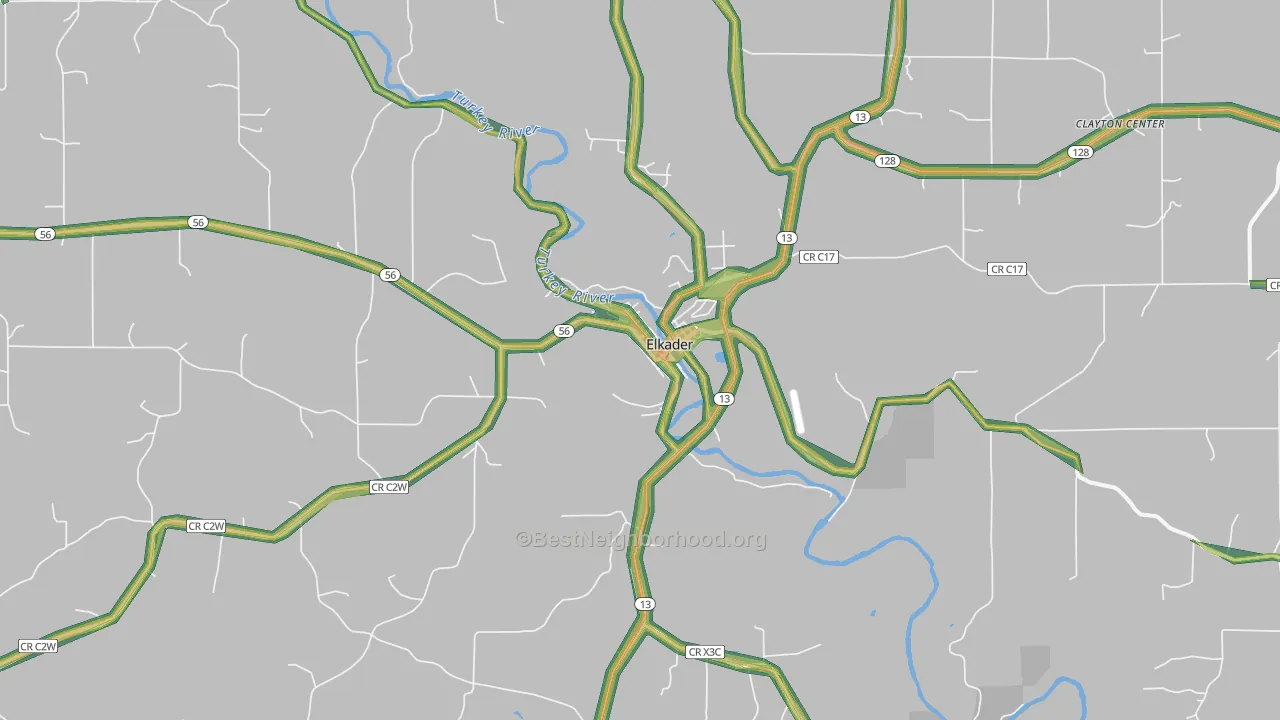 52043, IA Map of Noise Levels in 52043