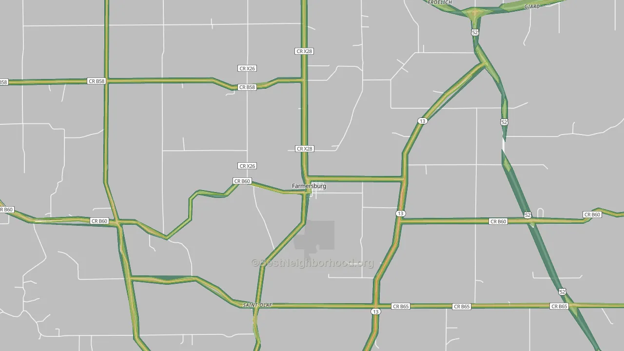 52047, IA Map of Noise Levels in 52047