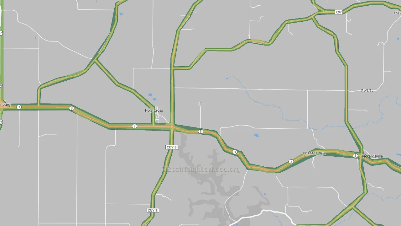 52053, IA Map of Noise Levels in 52053