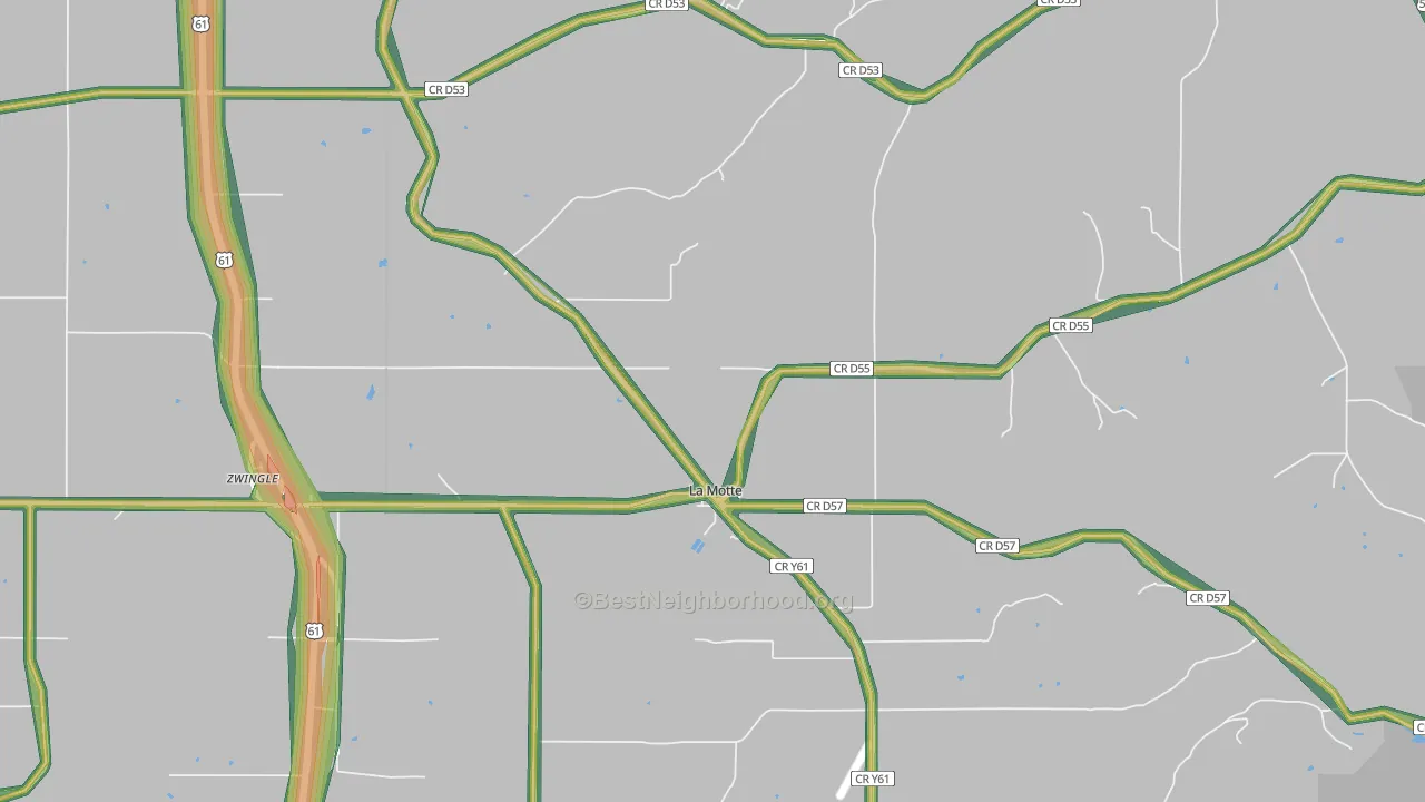 52054, IA Map of Noise Levels in 52054