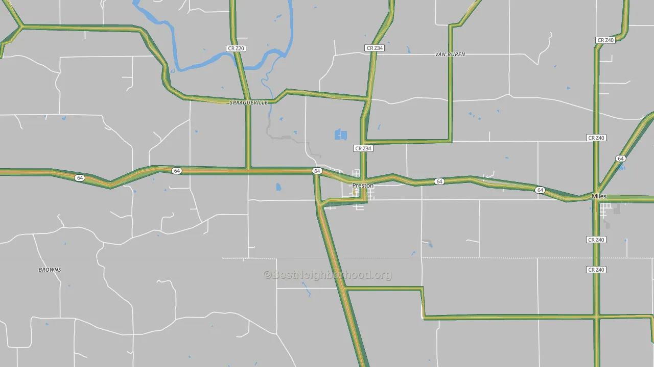 52069, IA Map of Noise Levels in 52069