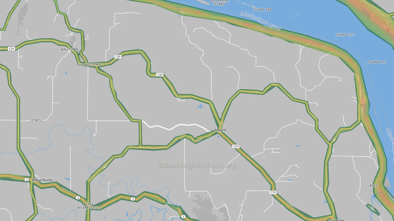 52073, IA Map of Noise Levels in 52073