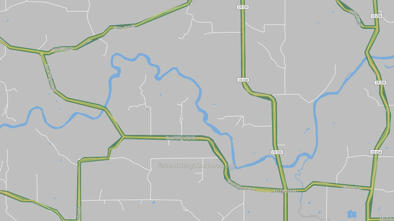 52074, IA Map of Noise Levels in 52074
