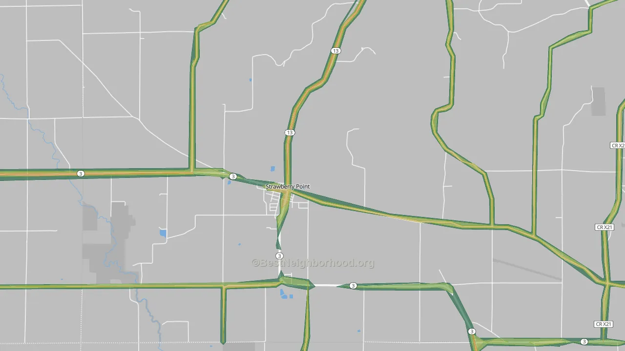 52076, IA Map of Noise Levels in 52076
