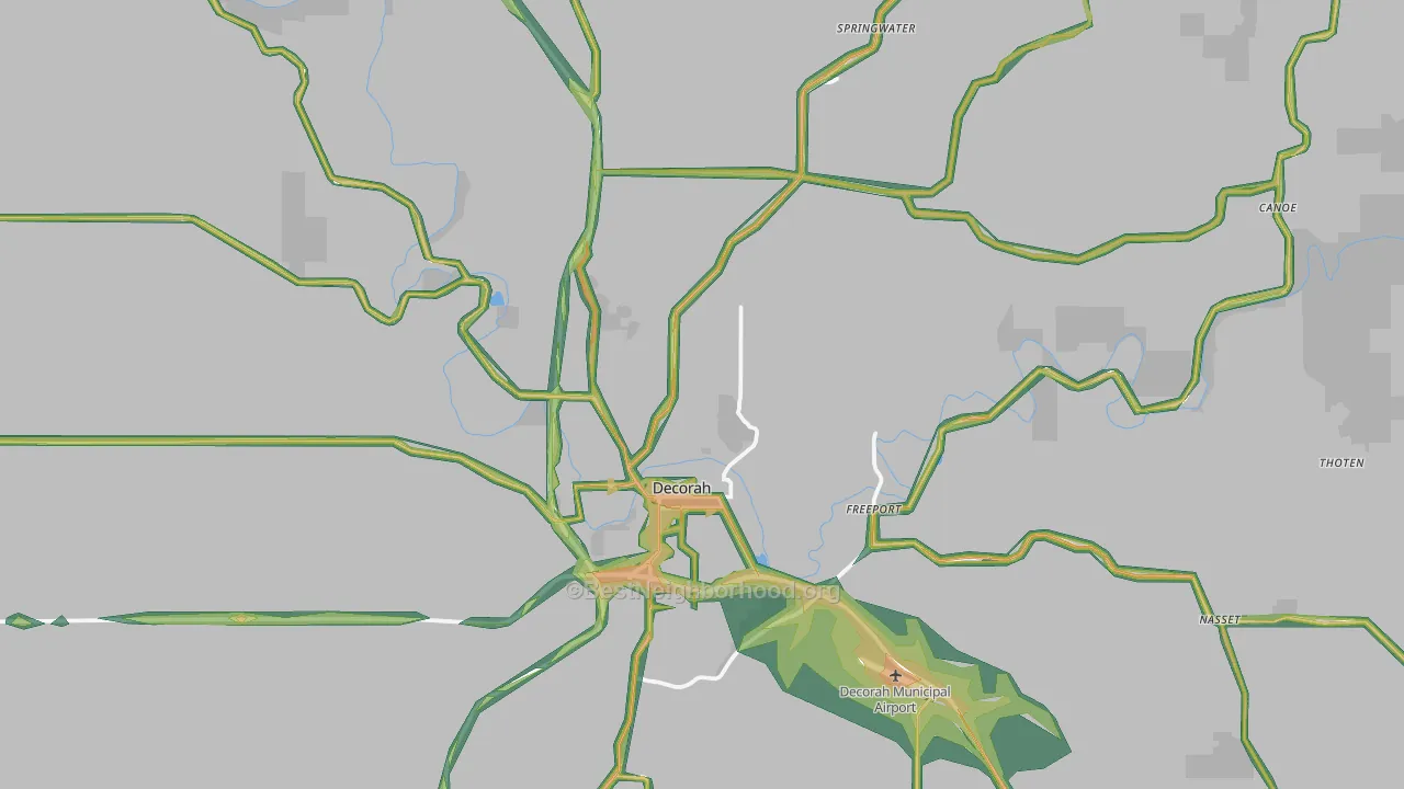 52101, IA Map of Noise Levels in 52101