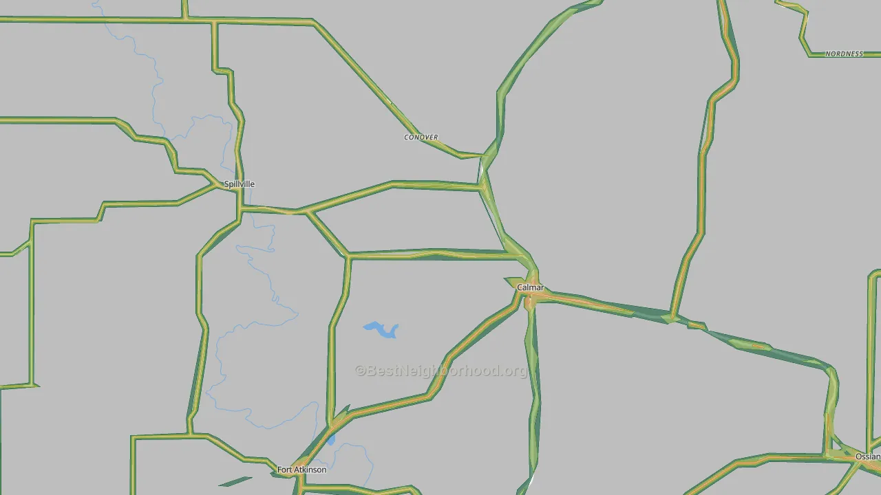 52132, IA Map of Noise Levels in 52132