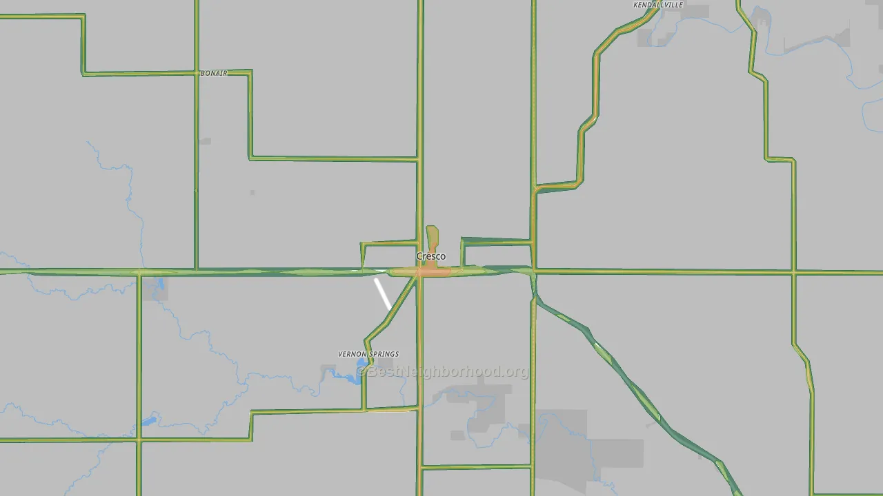 52136, IA Map of Noise Levels in 52136