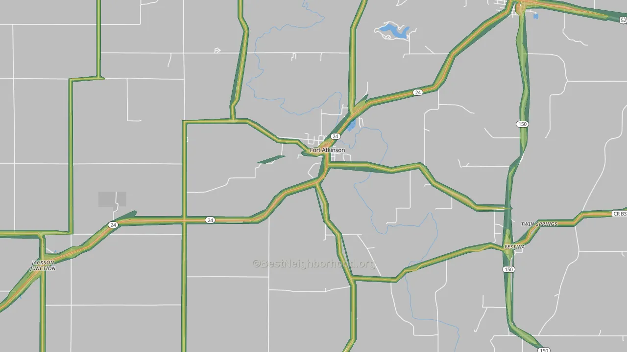 52144, IA Map of Noise Levels in 52144