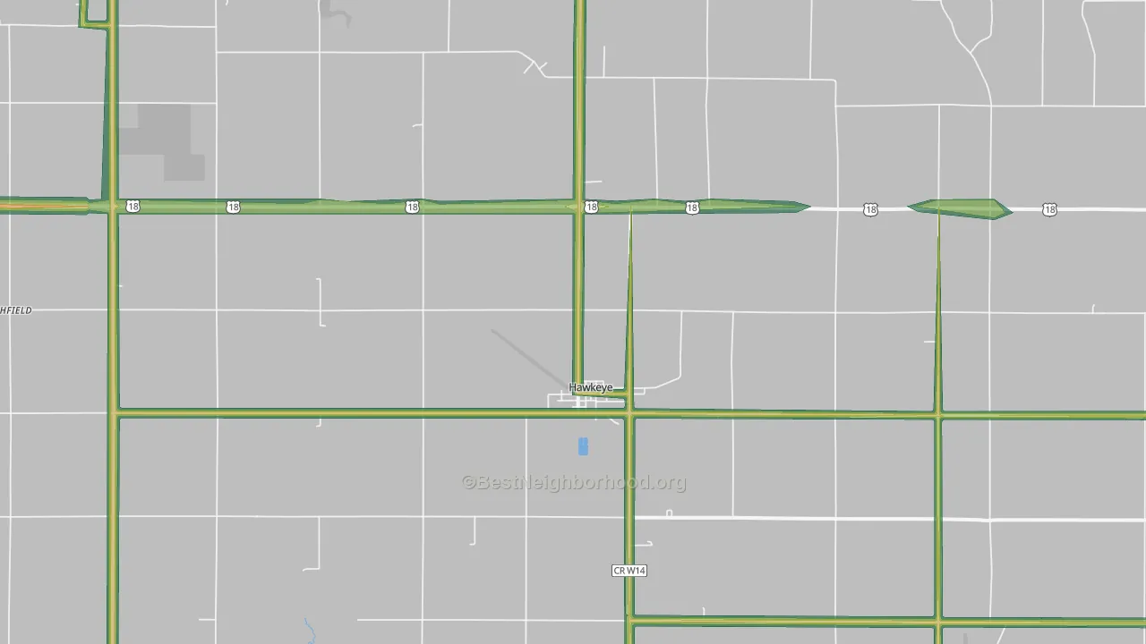 52147, IA Map of Noise Levels in 52147