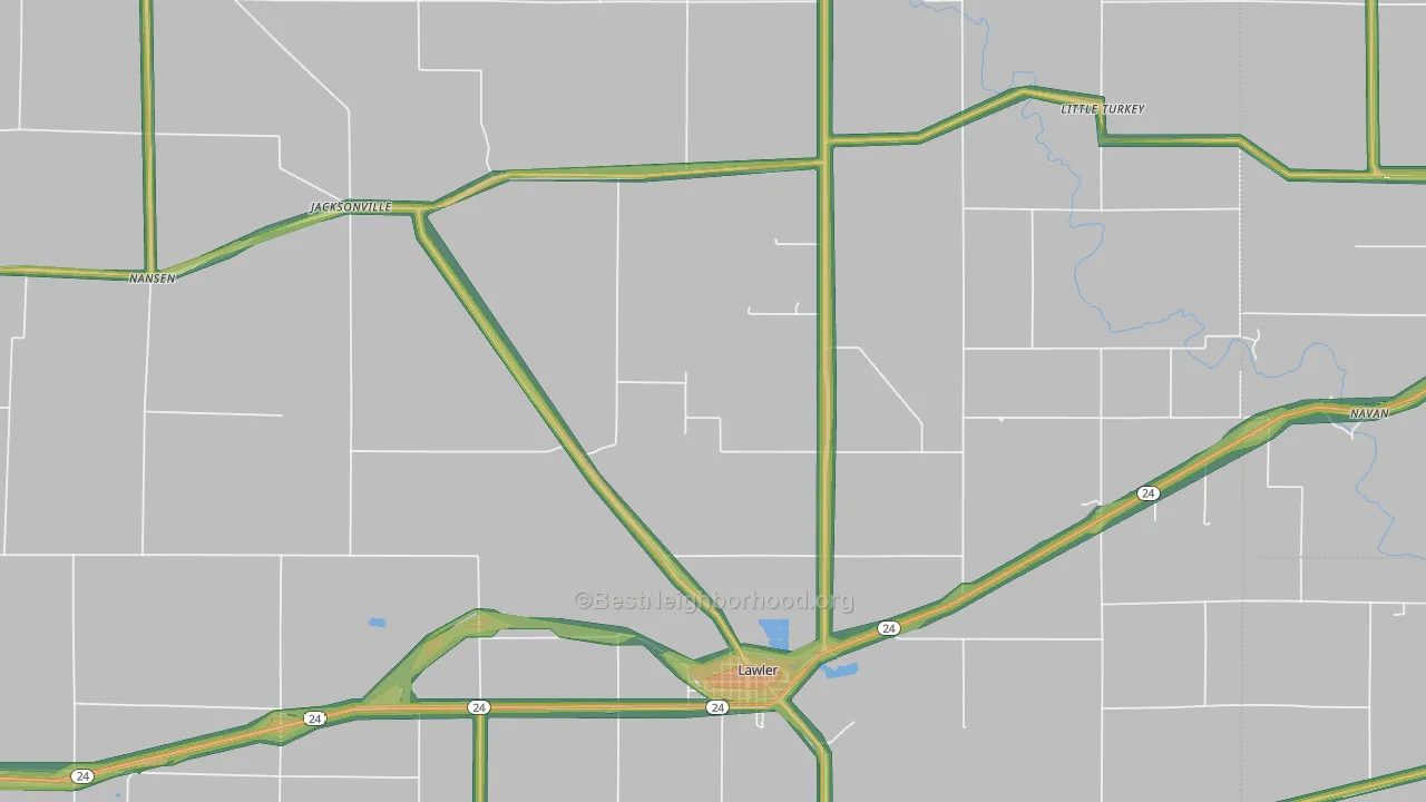 52154, IA Map of Noise Levels in 52154