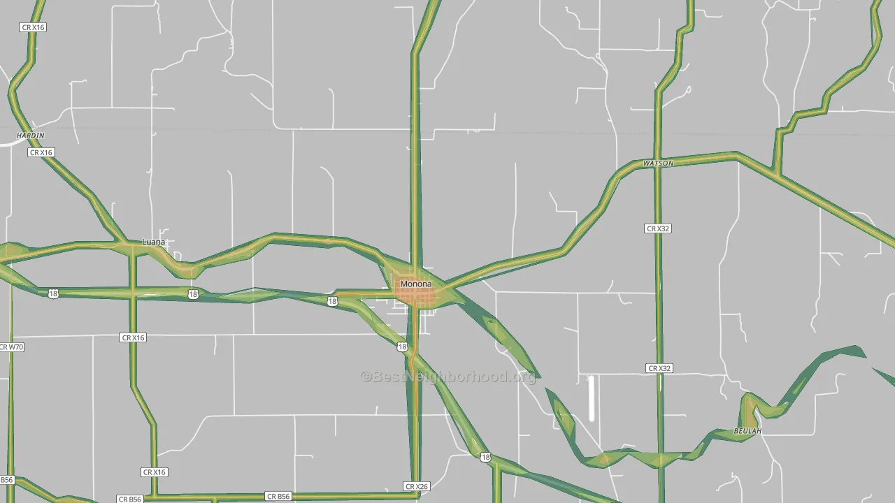52159, IA Map of Noise Levels in 52159