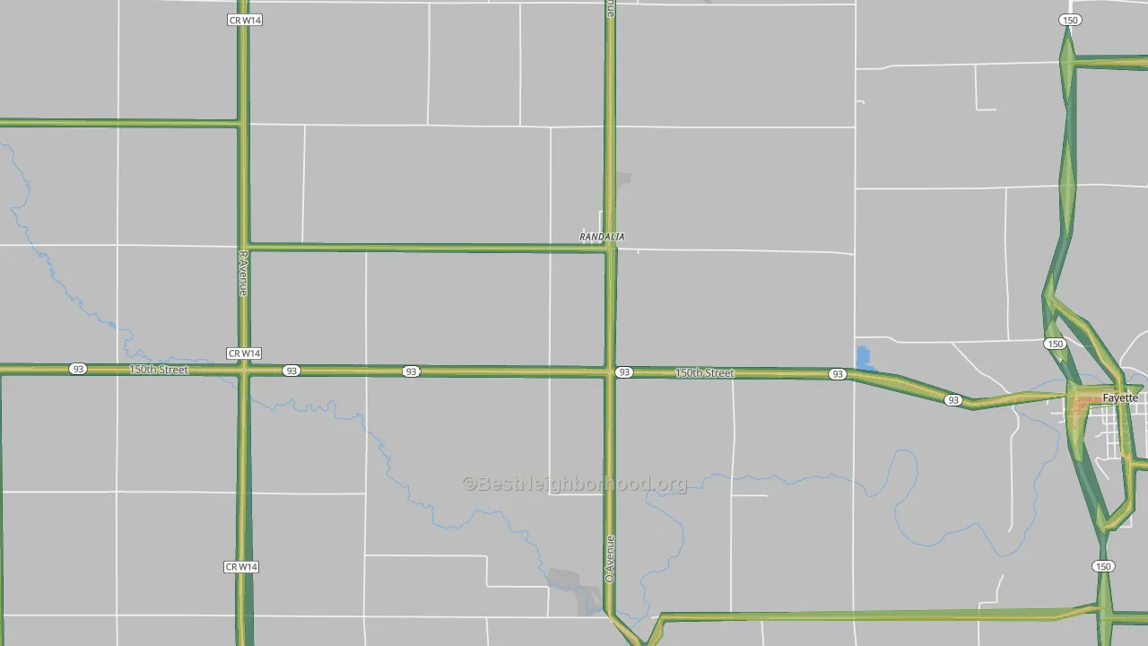 52164, IA Map of Noise Levels in 52164