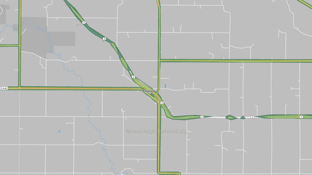 52165, IA Map of Noise Levels in 52165