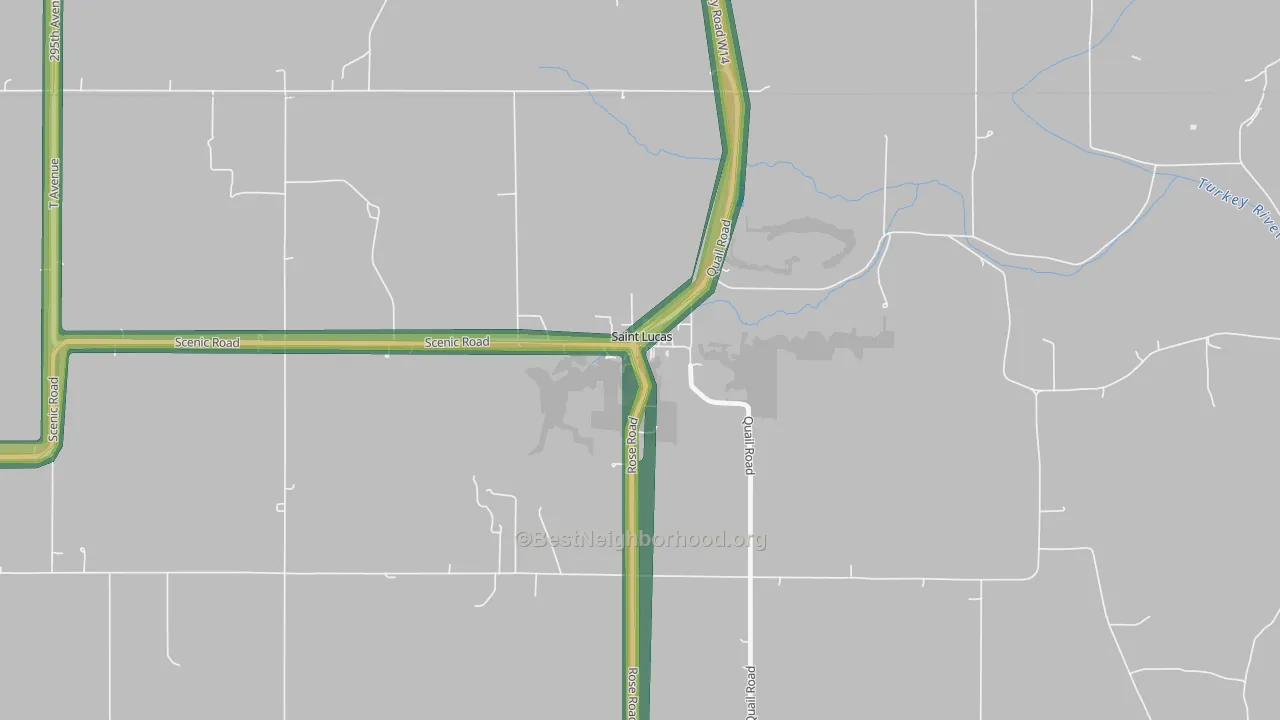 52166, IA Map of Noise Levels in 52166